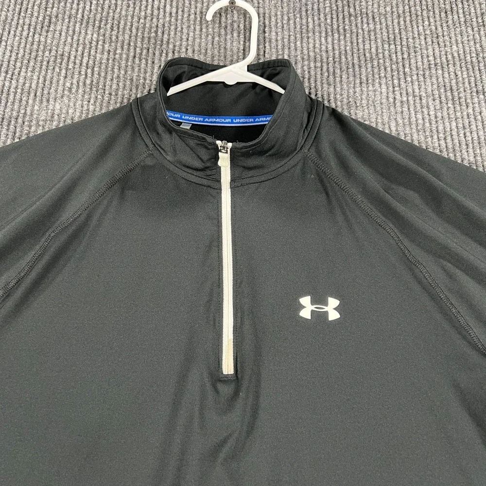 Under Armour Pullover Shirt Mens Large‎ Black Long Sleeve 1/4 Zip All Seasons